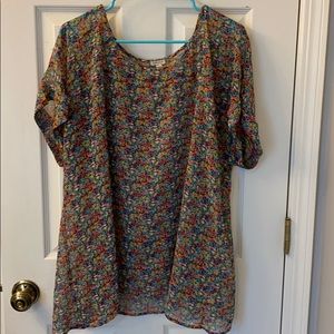 See through flower shirt